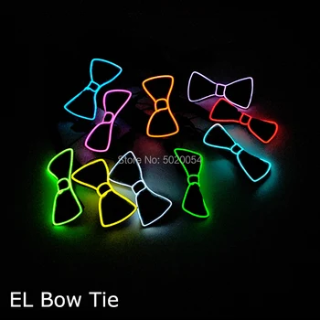 Nova Chegada 10 De Moda Cor Brilhante LED Piscando Laço Homens EL acender uma gravata borboleta Neon Luminoso laço de Pescoço para a Decoração do Casamento