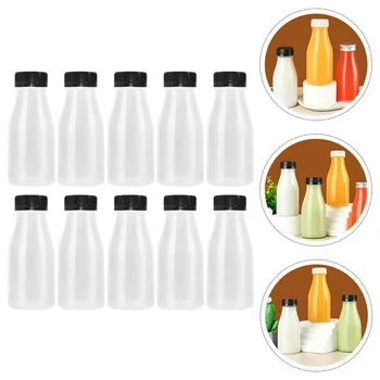 Garrafas Garrafa Milkplasticcaps Bebidas Beber Água Recipiente Vazio De Iogurte Jar Tampas De Recipientes Reutilizáveis Smoothie Jarra Transparente