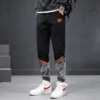 Gordura Japonês da cor do veludo, calças de homens da marca de moda plus size casual calças soltas lanterna wide leg pants M-4XL