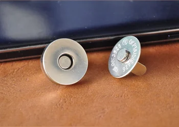 Frete grátis (25sets/lote) 14*3,5 mm de níquel cor de metal magnético encaixe botão ou Sacos Magnético Bolsa Saco de roupa