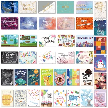 Partykindom 40PCS Cartões de Aniversário com 40PCS Envelopes Criativos Cartões de Aniversário em Massa Conjunto de Caixa