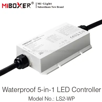 MiBoxer LS2-WP IP67 Impermeável 5 em 1 Smart 2,4 G de LED Controlador de DC12V 24V, 36V 20A para a Única Cor CCT RGB RGBW RGBCCT LED Strip