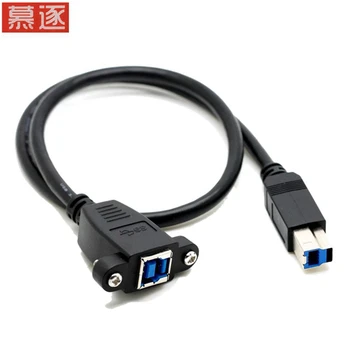 USB 3,0 B männlich Zu weiblich Verlängerung Kabel mit Montagem em Painel schwarz farbe 0,5 m