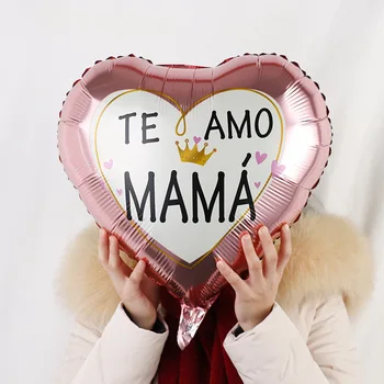 3Pcs 18inch espanhol para o Dia da Mãe Folha de Balões de Hélio, Feliz Dia das Mães Mãe da Festa de Aniversário de Decorações para Casa Ornamento