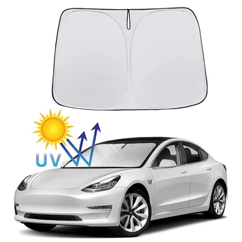 Auto ModelY de pára-brisa, pára-Sol para proteger do Sol Tampa da Janela do Driver de filtro solar Para o Tesla Model 3 Y guarda-Sol Coche Anti-UV, Dobrável