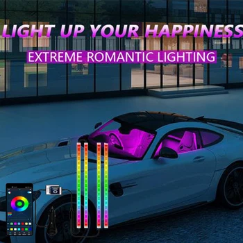 RGB Interior Automotivo Luzes Decorativas 24/36/48 LED Carro, a Pé Atmosfera de Luz da Lâmpada do Ambiente Lâmpada Remoto/Controle de Voz