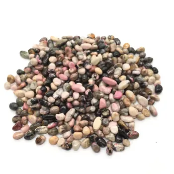 O novo chegadas 5-8mm cristais de cascalho cura pedras naturais de cor-de-rosa rhodonite tombado lascas de pedra para venda