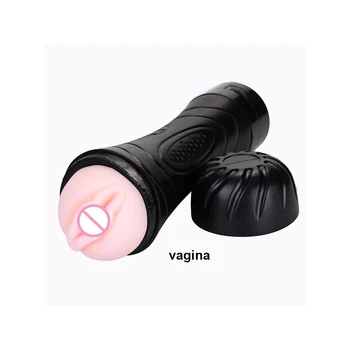 Bolso Buceta Masculino Vibração Masturbação Copa Artificial de Silicone Realistas Vagina Buceta na Boca Chupando Aperte Brinquedos Sexuais para os Homens T