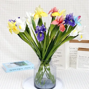 Simulado flor-mobiliário high-end pu simulado flor-mão Iris pessoas falsas flor decoração de casamento